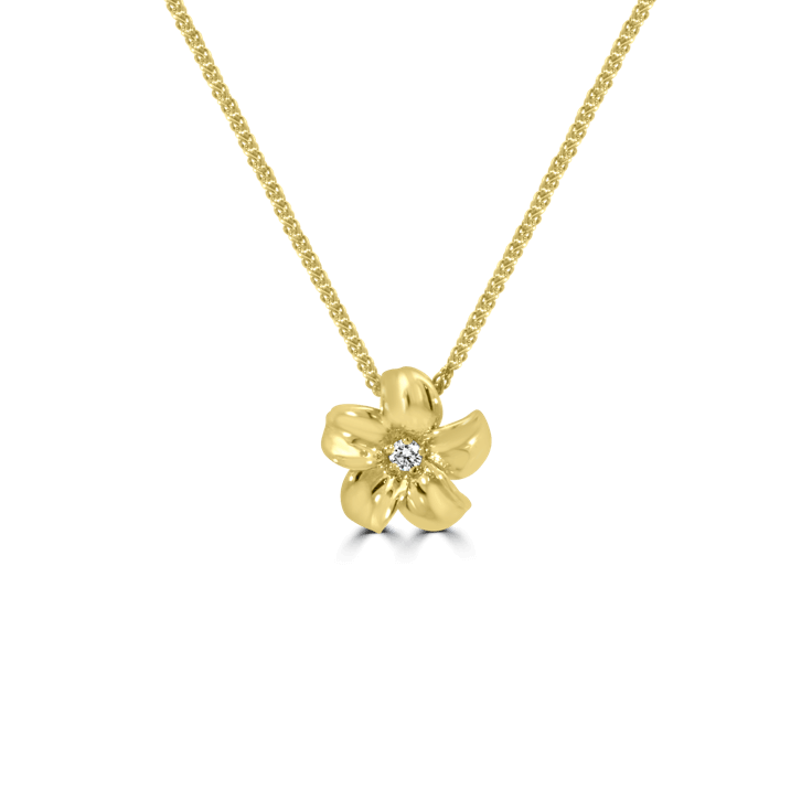 Diamond palesa flower pendant_Flower Jewellery