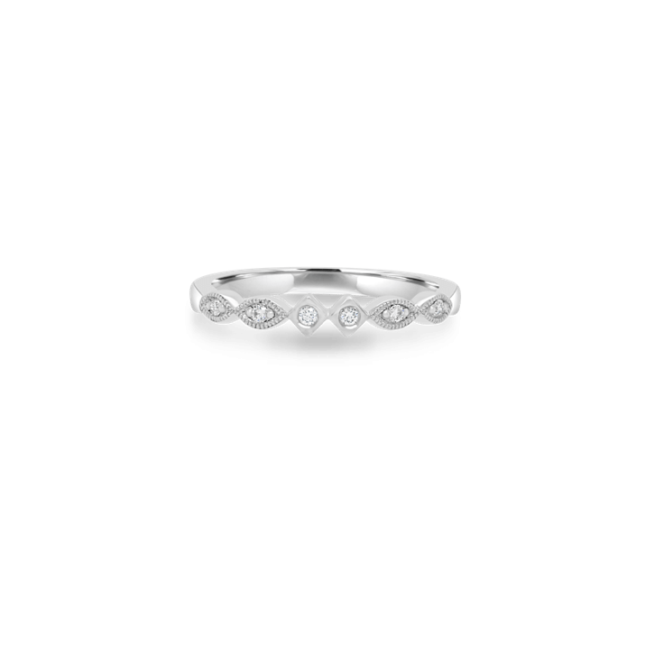 Round Diamond Marquise & Square Eternity Stack Ring