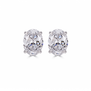 oval diamond stud earrings
