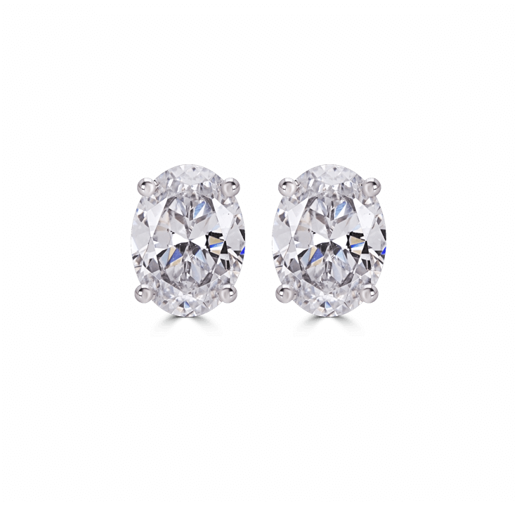 oval diamond stud earrings
