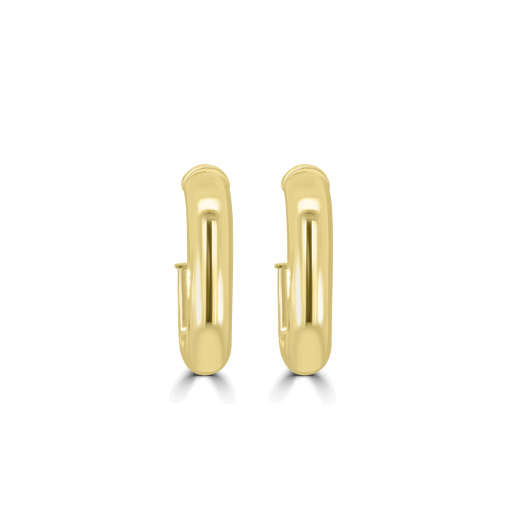 Square Half Hoop Earrings-Gold Jewellery
