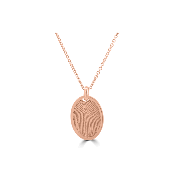 oval fingerprint pendant - gold jewellery