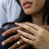 Engagement ring and wedding band- diamonds- jewellery
